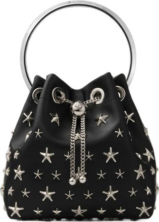 Jimmy Choo London Bon Bon Bucket Bag - Dames - Tassen - Zwart - Maat: ONE Size Leer