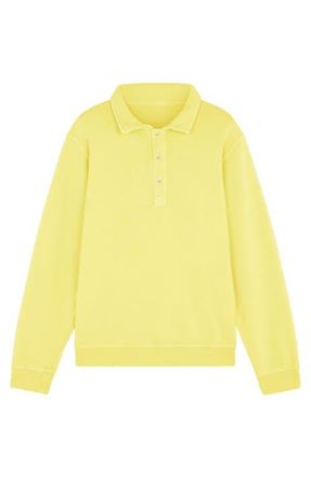Fortela Hunting Long Sleeve Fleece Jersey Polo Shirt in Canary at Nordstrom, Size Xx-Large Eu