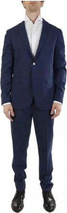 Michael Kors Suits - Heren - Business pakken - Blauw - M - Leer - Kostuums