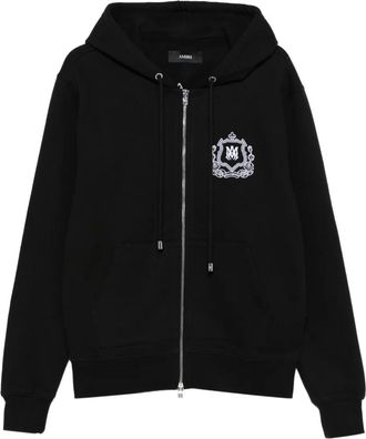 Amiri Felpa MA Crest con zip e cappuccio - Nero