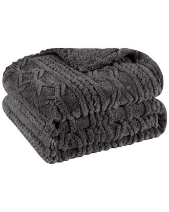 Superior Boho Knit Jacquard Fleece Plush Fluffy Blanket
