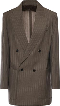 Max Mara Double-Breasted Blazer - Dames - Blazers - Bruin - M - Wol - Jassen
