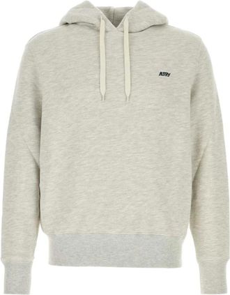 Autry Hoodies & sweatvesten, Heren, Grijs, XL, Katoen, Hoodie met geborduurd logo