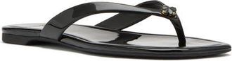 Kate Spade New York spade flower patent leather flip flop in Black at Nordstrom, Size 7.5
