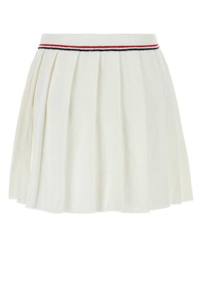 Miu Miu Womens White Stretch Terry Fabric Skirt Bianco Coeaparecycledpolyamide Gonne