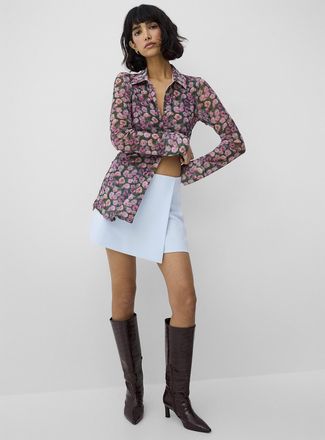 Icone Womens Thick crepe wrap skort