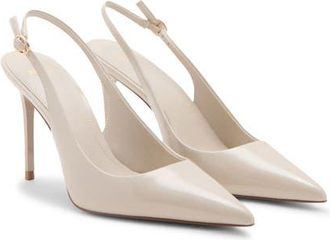 Mango Pointed Toe Slingback Pump in Ecru at Nordstrom, Size 9.5Us