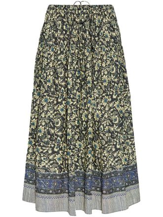 Ulla Johnson Avia midi skirt - women - Cotton/Viscose - 2 - Blue