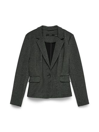 Vero Moda Longblazer VERO MODA VMJULIA LS GLITTER BLAZER JRS NOOS, Damen, Gr. 34, gr&uuml;n (schwarz detail:silber lurex), Web, Obermaterial: 59% Polyester, 26% Baum