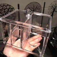 OEM Caja/estuche Para Guardar Bastoncillos De Algod&oacute;n, Organizador De Acr&iacute;lico Transparente Con Tapa Para Escritorio. - Crezuo