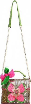 America & Beyond Womens Glam Doll Floral Top Handle Bag In Pink Multi