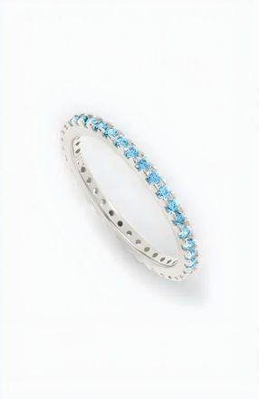 Mint & Lily March Birthstone Eternity Stacking Ring in 925 Sterling Silver at Nordstrom, Size 10