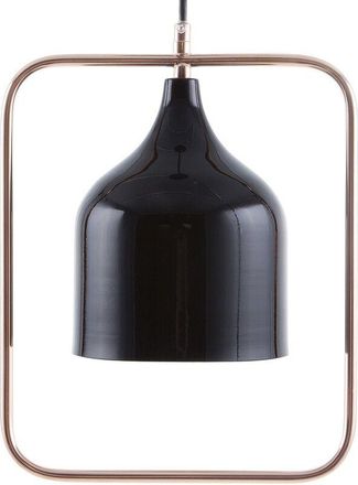 Beliani L&aacute;mpara De Techo De Metal Negro 121 Cm Colgante Estructura De Cobre Industrial Mavone