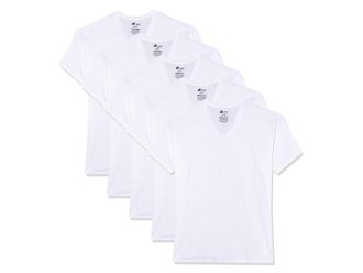 Hanes Ultimate(r) Comfortsoft(r) V-Neck Undershirt 6-Pack Mens Clothing White : MD, Cotton