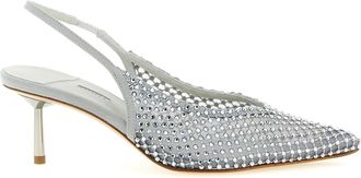 Le Silla Gray Polyester Mid Heel Womens Pumps