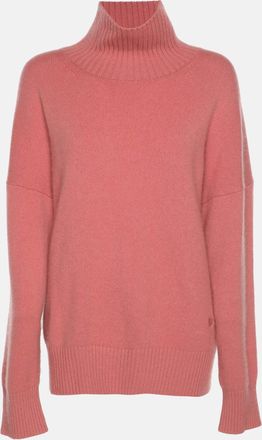 Maje Pink Rib Knit Turtleneck Sweater