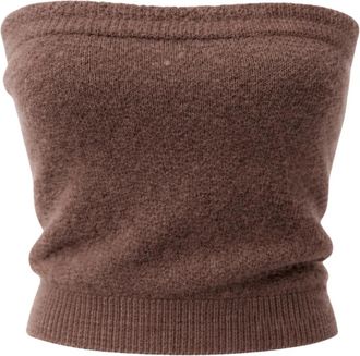 Americandreams Tessi Bandeau Alpaca Top - Dames - Tops zonder mouwen - Bruin - M - Leer - Tops