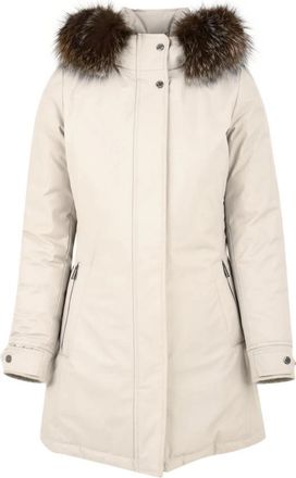 Moorer Voorritssluiting met Afneembare Capuchon - Dames - Winterjassen - Wit - 2XS - Jassen