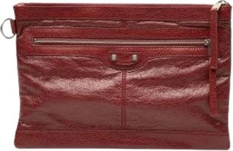 Balenciaga Pre-owned Vintage Clutch - Dames - Vintage Clutch - Rood - ONE Size - Leer - Vintage