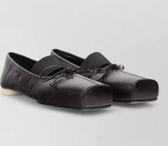 Maison Margiela ballet flats calfskin square toe bow