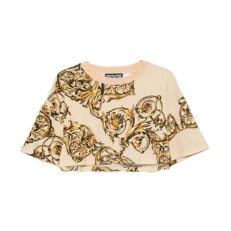 Versace Jeans Couture Dames, Tops, Beige, Maat: XS Katoen