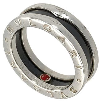 Bulgari B.Zero1 Silver Black Ceramic Silver 925 Band Ring (Pre-Owned)