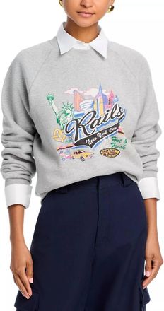 Rails Womens Nyc Crewneck Sweater In Grey