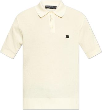 Dolce & Gabbana Katoenen poloshirt - Heren - Polos - Beige - S - Katoen - Tops