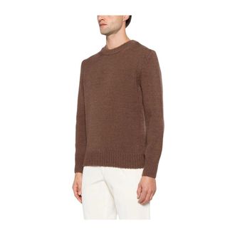 Gran Sasso Jersey de punto con cuello redondo - Knitwear - Hombre - Marr&oacute;n - 2XL