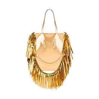 Moschino Smiley mirror effect tote - female - Moschino - Shopping Bags - Yellow - ONE SIZE - Bags