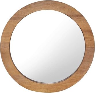 vidaXL Espejo De Pared Redondo Teca 60 Cm Vidaxl