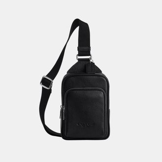 Coach Mens Racer Sling Pack - Black Leather - One Size