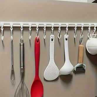 No Brand Estante De Cocina De F&aacute;cil Instalaci&oacute;n Con Ganchos Deslizantes: No Requiere Taladros, Con Reverso Autoadhesivo. Ideal Para Una Organizaci&oacute;n Sencilla, 
