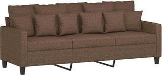 vidaXL Sof&aacute; De 3 Plazas De Tela Marr&oacute;n 180 Cm Vidaxl