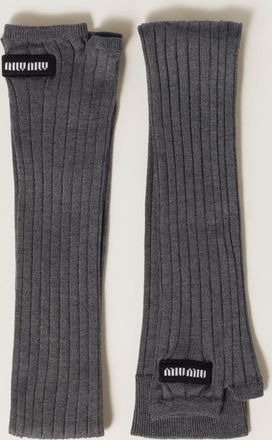 Miu Miu Ribbed knit silk fingerless gloves
