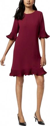 Alfani Pleated Flounce Mini Dress In Classic Rust