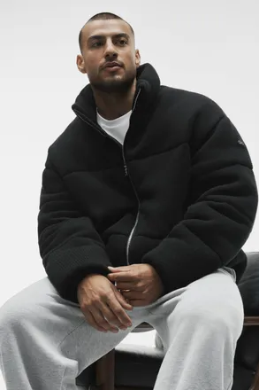 Alo | Stage Sweater Puffer Top in Black, Size: Medium