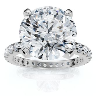 Pompeii3 Certified 3 1/2Ct Eternity Diamond Engagement Ring 14k Gold/Platinum Lab Grown
