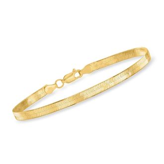 Canaria Canaria Italian 4mm 10kt Yellow Gold Herringbone Bracelet