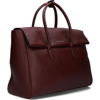 Smaak Bordeaux Leren Schoudertas Barbara XL - Dames - Tassen - Rood - Maat: ONE Size Leer