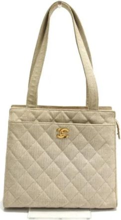 Chanel Pre-owned Canvas chanel-bags - Dames - Vintage Schoudertas - Beige - ONE Size - Vintage