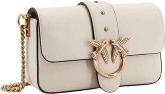 Pinko Pinko, Tassen, Dames, Beige, ONE Size, Leer, Love Bag Crossbody