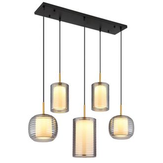 Netlighting Lampigna Cluster Pendant Matt Black Opal Glass Shade LED 3000K
