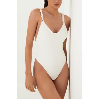 Vix Leanne One-Piece Swimsuit in White at Nordstrom Rack, Size X-Large