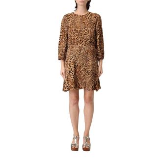 Twinset Gedrukte uitlopende jurk - Dames - Korte kleedjes - Veelkleurig - S - Kleedjes