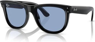 Ray-Ban Vierkante zonnebril met blauwe lenzen - unisex - Zonnebrillen - Zwart - 53 MM - Accessoires