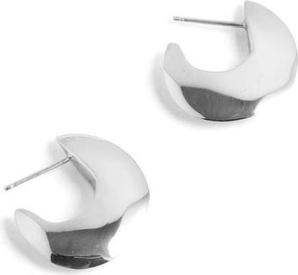 Faris Saucer Hoop Earrings in Sterling Silver at Nordstrom