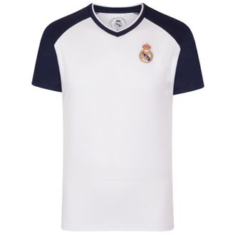 Real Madrid FC Official Gift Boys Poly T-Shirt White V Neck 8 Years
