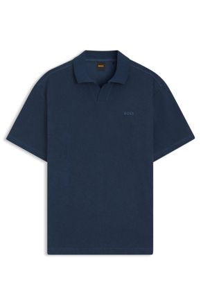 Boss Orange by Hugo Boss Poloshirt BOSS ORANGE Pe, Herren, Gr. XXL, blau (open blau466), Frottee, Obermaterial: 100% Baumwolle, unifarben, regular fit h&uuml;ftlang, V-Ausschnitt, 