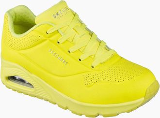 Skechers Womens Womens Lace Up Sneaker Low Top Trainers - Yellow - Size: 4.5